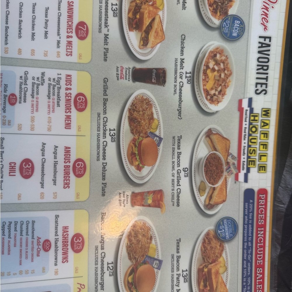 Waffle House Menu - Picture 2 of 2